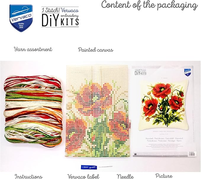 Vervaco Cross Stitch Cushion: Poppies