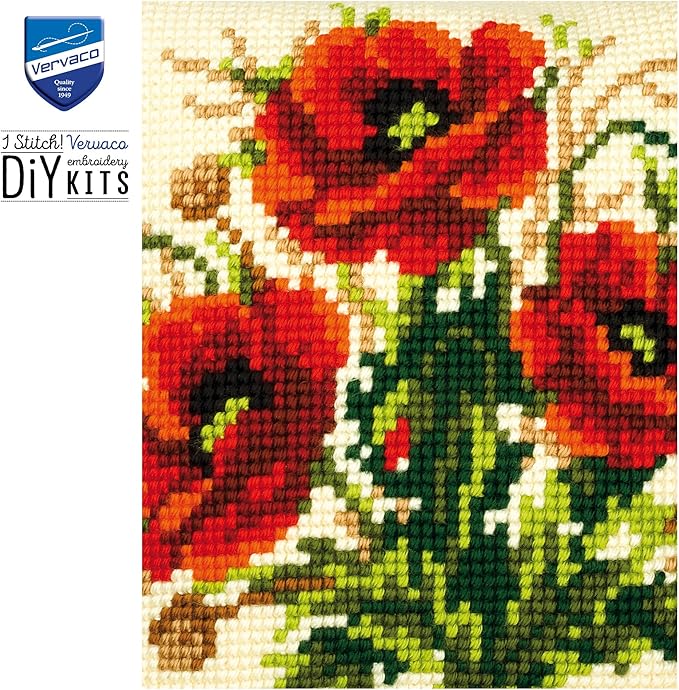 Vervaco Cross Stitch Cushion: Poppies