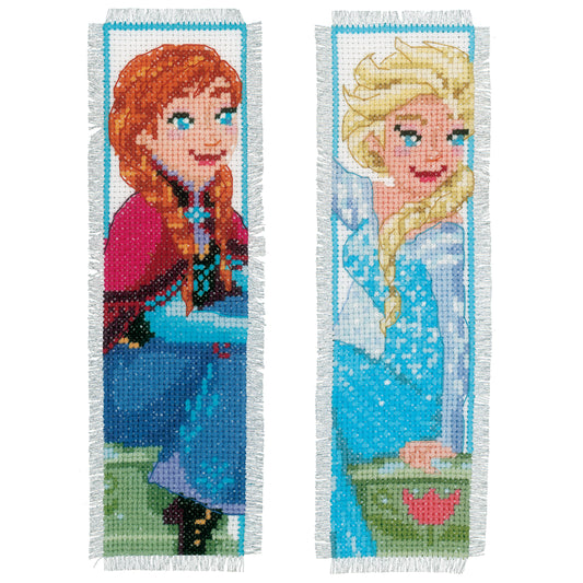 Vervaco Counted Cross Stitch Kit: Bookmarks: Frozen-Sisters