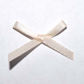Satin Bows 3mm Cream pack 100