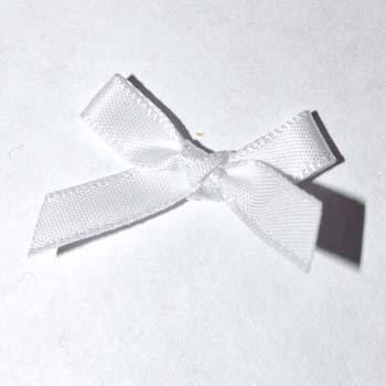 Satin Bows 6mm White pack 100