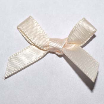 Satin Bows 6mm Cream pack 100