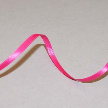 Double sided Satin 3mm Ribbon 50 metre reel Hot Pink