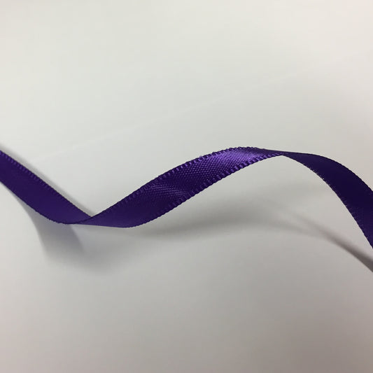 Double side Satin 7mm Ribbon 20 metre reel Purple