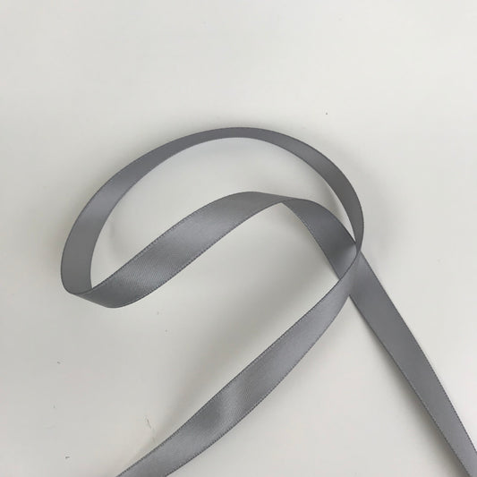 Double side Satin 10mm Ribbon 20 metre reel Grey