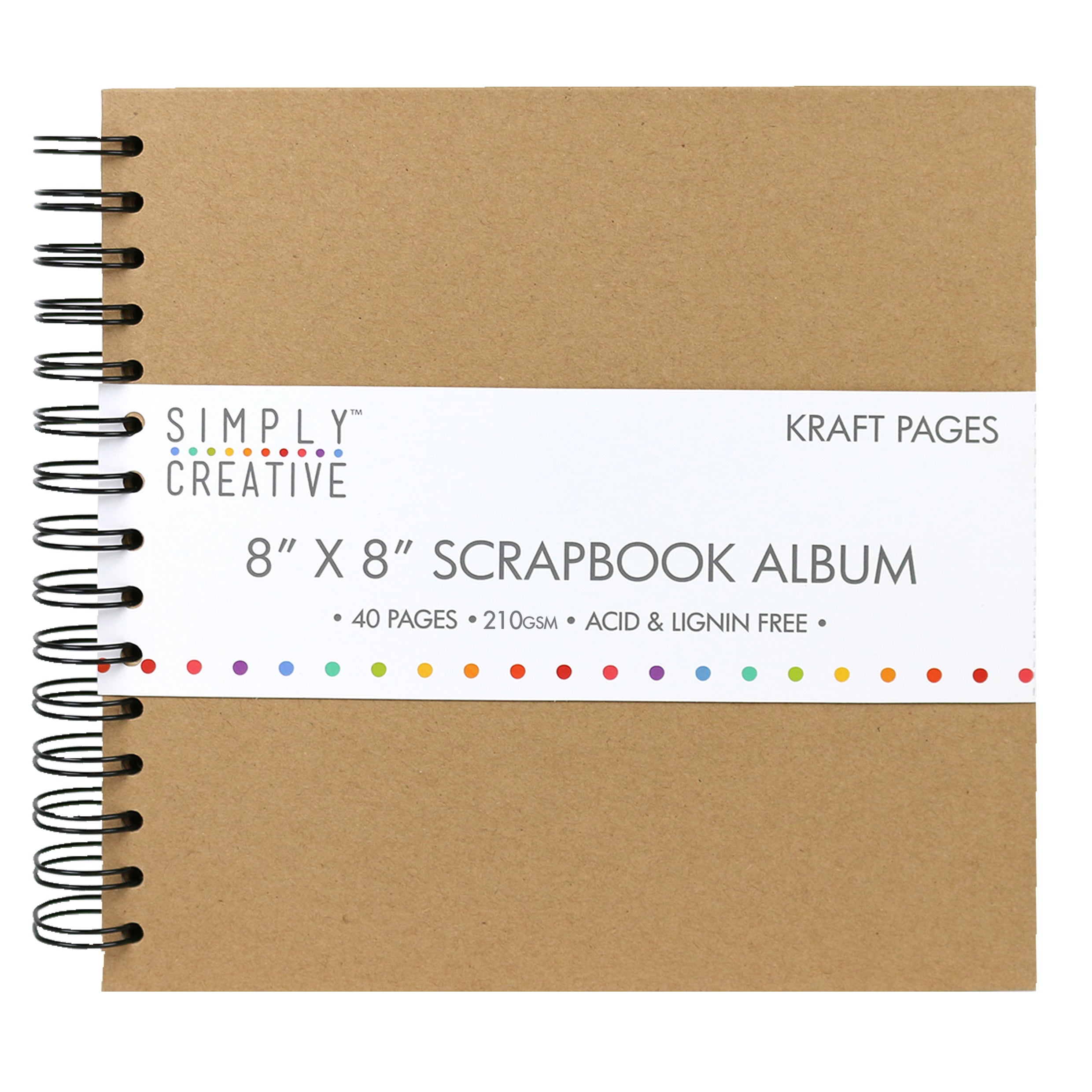 Simply Creative Albums 12x12 & 8x8 , 40 Pages, Scrapbook , White, Black 