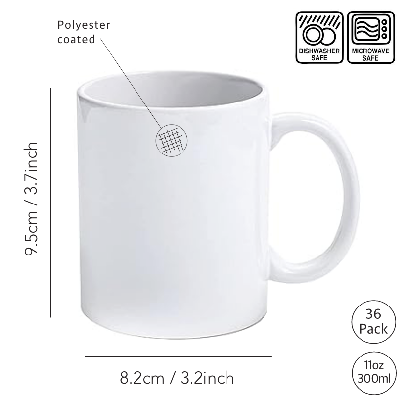 Simply Creative Sublimation Mug 11oz - White - 36pcs