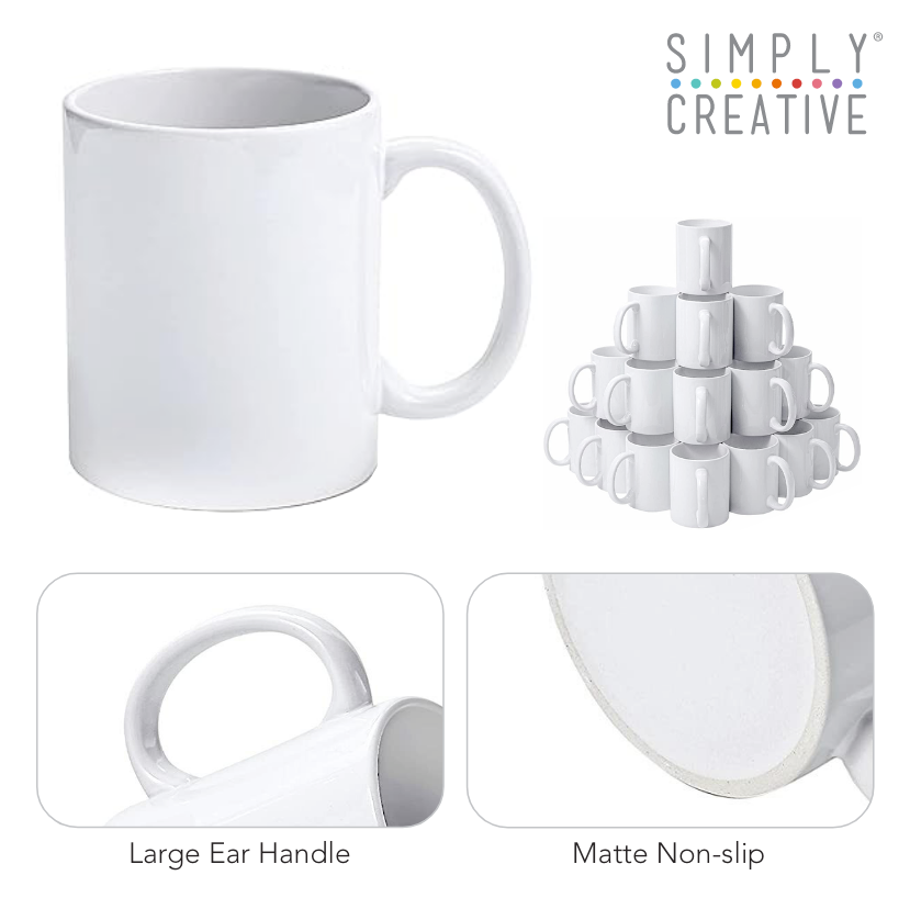 Simply Creative Sublimation Mug 11oz - White - 36pcs