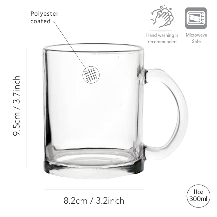 Simply Creative Sublimation Mug 11oz - Transparent Glass