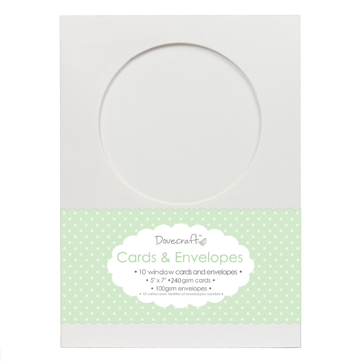 Dovecraft 10 Circle Window 5x7 Cards & Envelopes