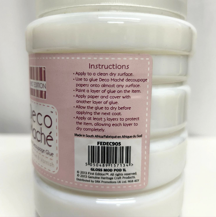First Edition Deco Maché - Adhesive & Build-up Sealer 1L Gloss