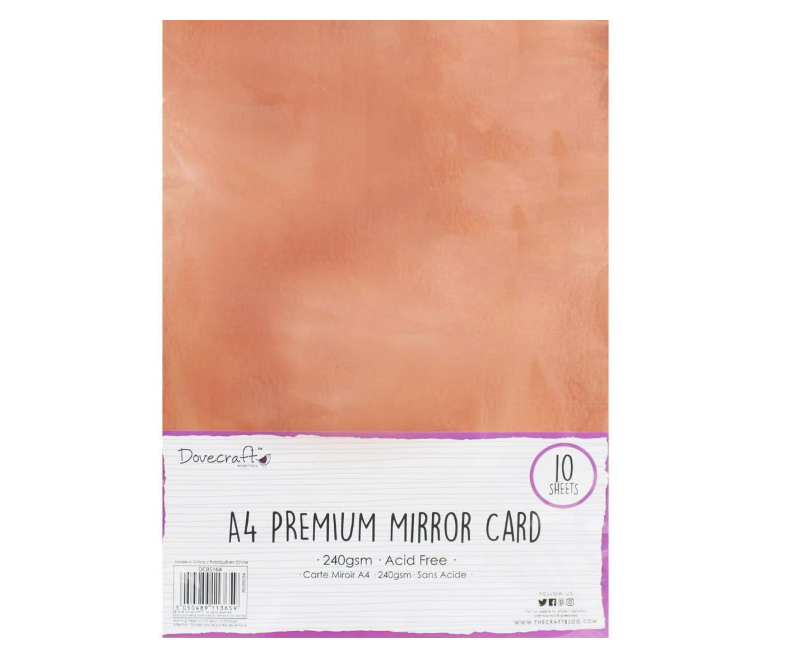 Dovecraft A4 Mirror Card - Rose Gold
