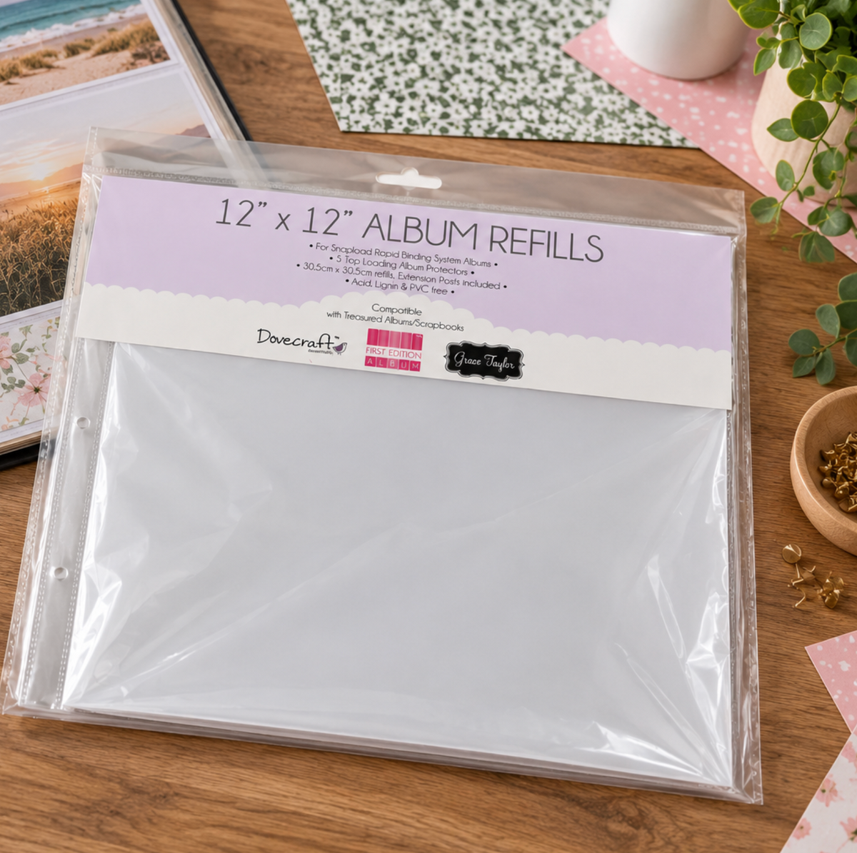 Trimcraft 12 x 12 inch Scrapbook Refills - 5 sleeves