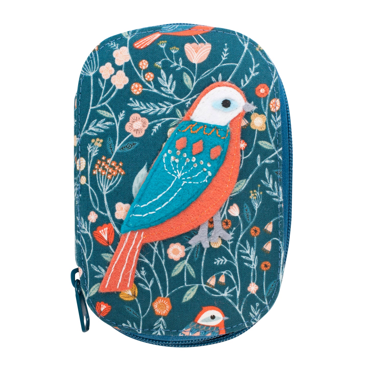 Hobby Gift Sewing Kit Zip Case Applique Aviary