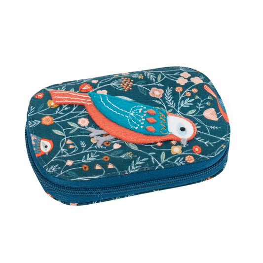 Hobby Gift Sewing Kit Zip Case Applique Aviary