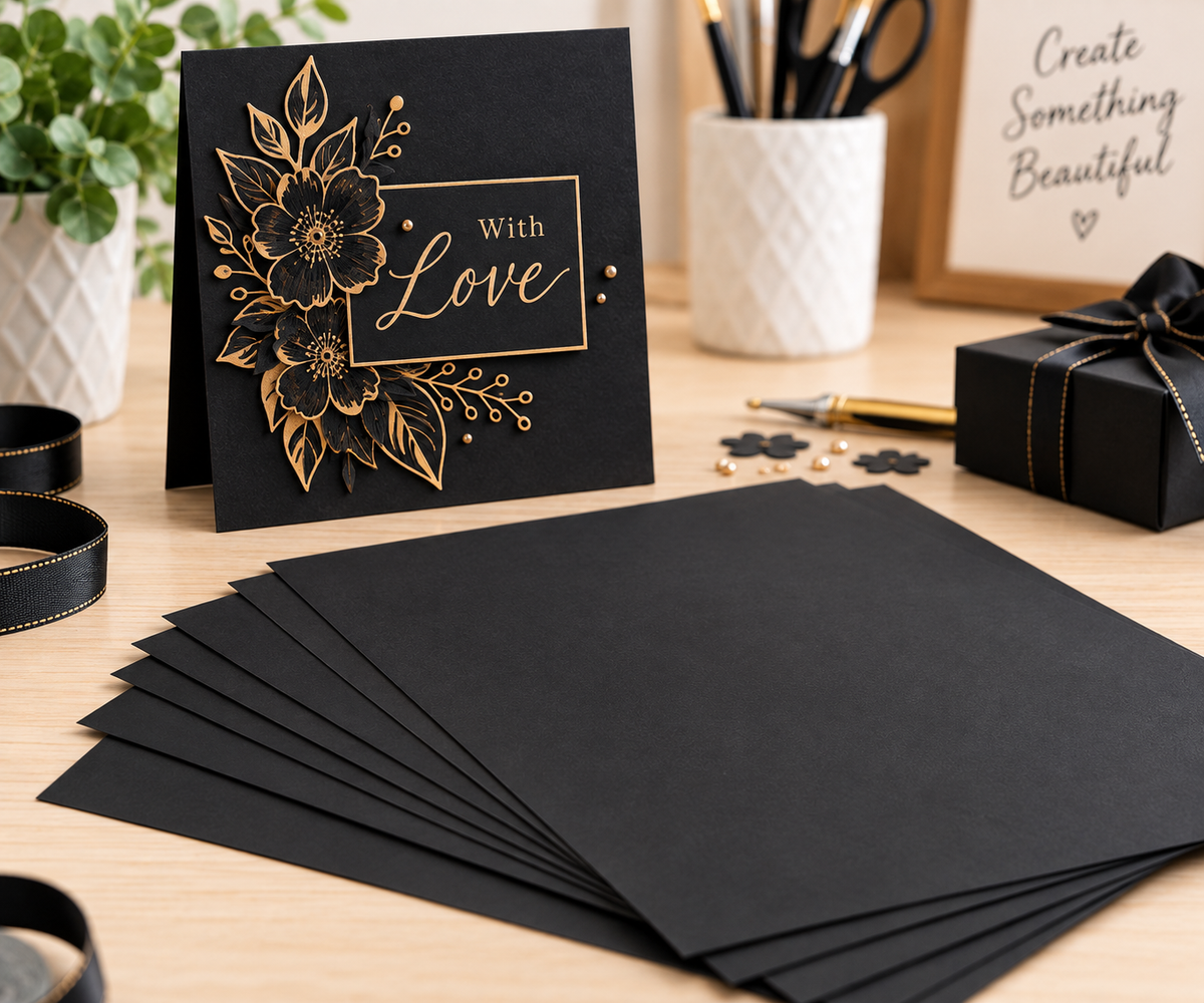 Dovecraft A4 Black Card 240gsm 10 Sheets