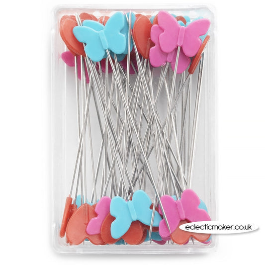 Prym Love Plastic Head Pins Hearts and Butterflies