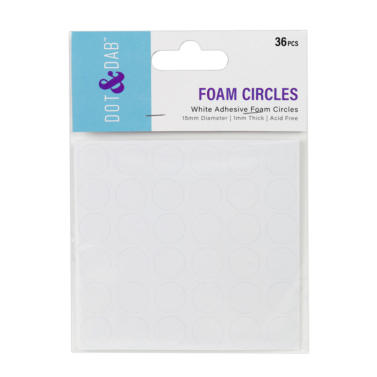 Dot and Dab Adhesive Foam Circles 1 x 15mm 36
