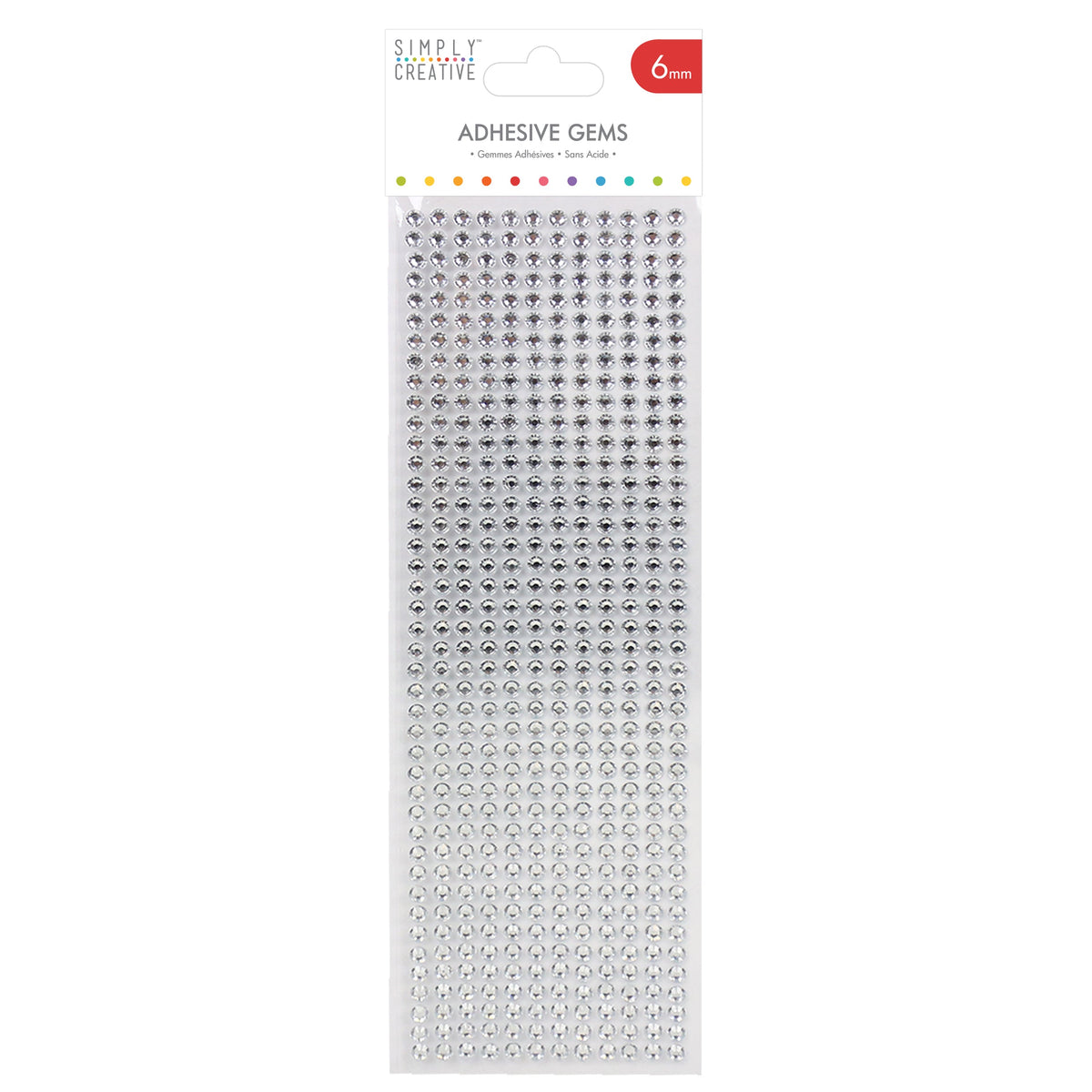 Simply Creative SC 6mm Gems - 504Pk Silver - 504 Pack