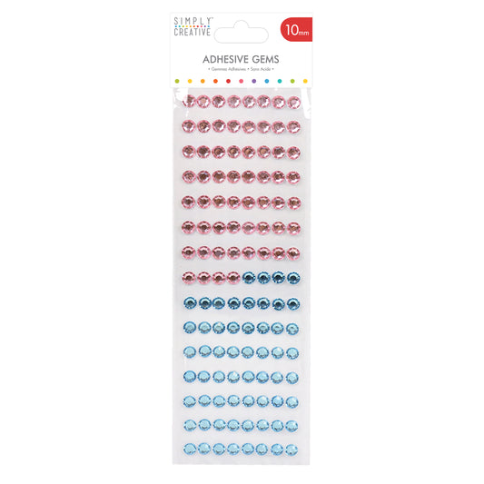 Simply Creative 10mm Gems - 120 Pack Pink / Blue