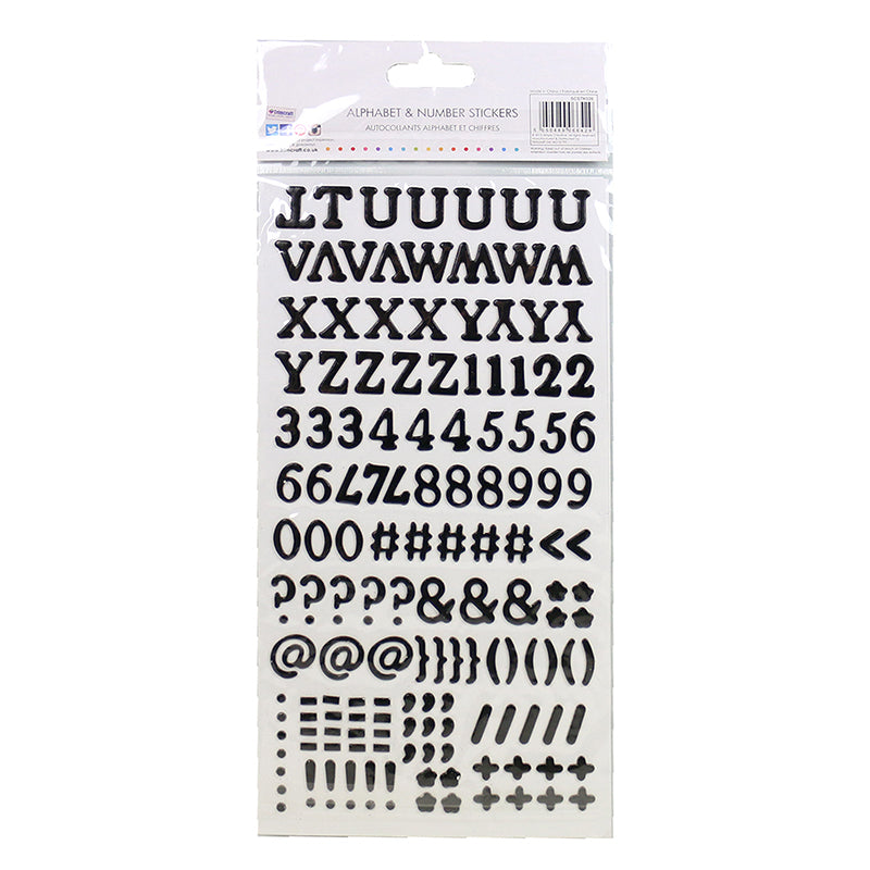 Simply Creative Alphabet & Number Stickers - Traditional Glitter Black
