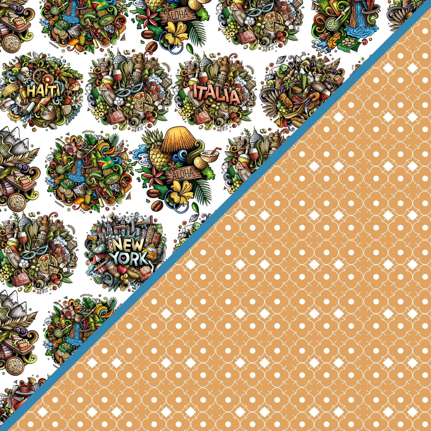 Digital Kit A4 Papers Travel The World - 12 designs