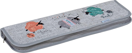 Hobby Gift Knitting Needle Case – Knit Happens Design (13 × 44 × 4 cm)