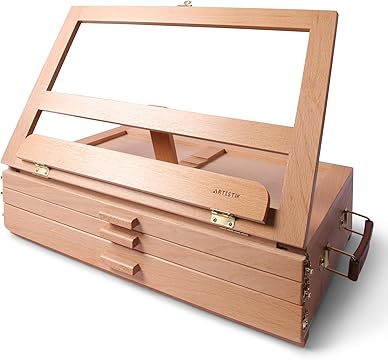 Artistik Wooden Tabletop Easel with Storage Drawer – Adjustable Desk Easel