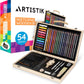 Artistik 54 Piece Wooden Art Set with Mannequin – Sketching & Drawing Kit