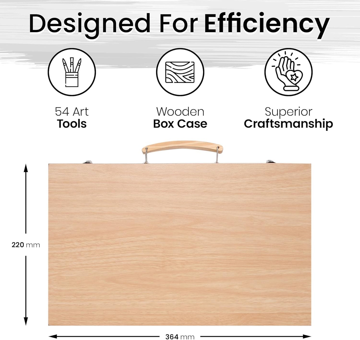 Artistik 54 Piece Wooden Art Set with Mannequin – Sketching & Drawing Kit