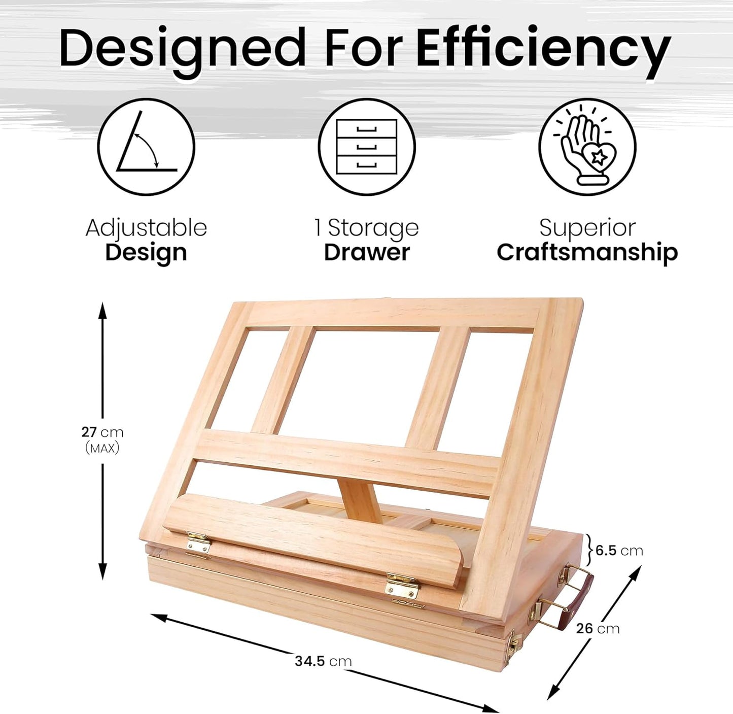 Artistik Mixed Media Easel Art Set – 34 Piece Wooden Painting Kit
