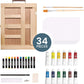 Artistik Mixed Media Easel Art Set – 34 Piece Wooden Painting Kit