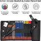 Artistik 47 Piece Coloring Pencil Wrap Set – Drawing & Sketching Kit