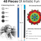 Artistik 47 Piece Coloring Pencil Wrap Set – Drawing & Sketching Kit