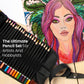 Artistik 47 Piece Coloring Pencil Wrap Set – Drawing & Sketching Kit