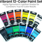 Artistik 12 x 75ml Acrylic Paint Set with Brushes – Premium Artist Paints