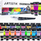 Artistik 32 Colour Acrylic Paint Set with Brushes – 22ml Tubes