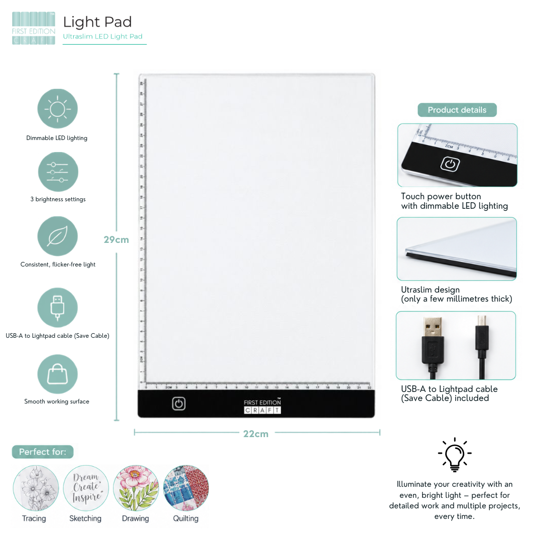 First Edition Craft Ultra-Slim LED Light Pad – A4