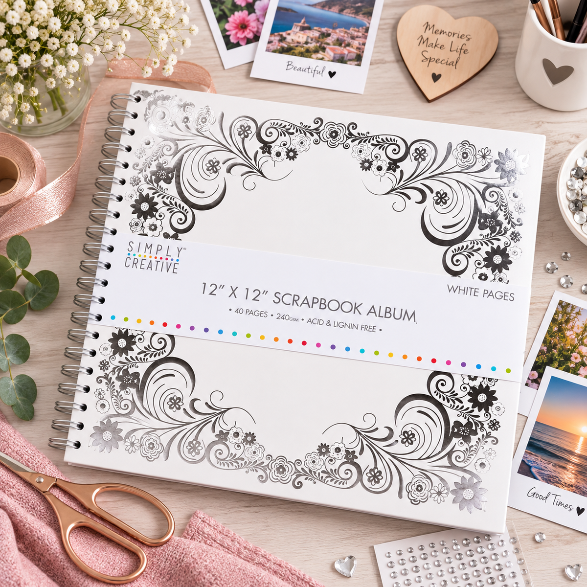 Simply Creative Album 8x8 - White with Border
