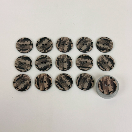 Army Print 22mm buttons - Beige - 15pieces