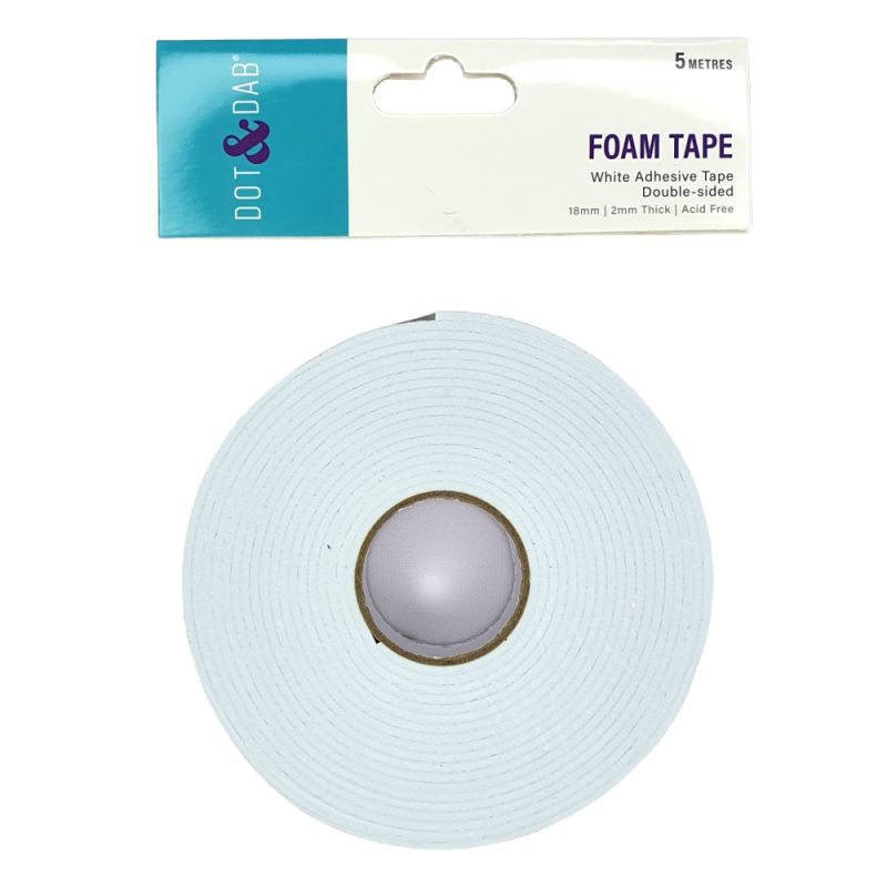 Dot & Dab Foam Tape 18mm x 5m x 2mm white