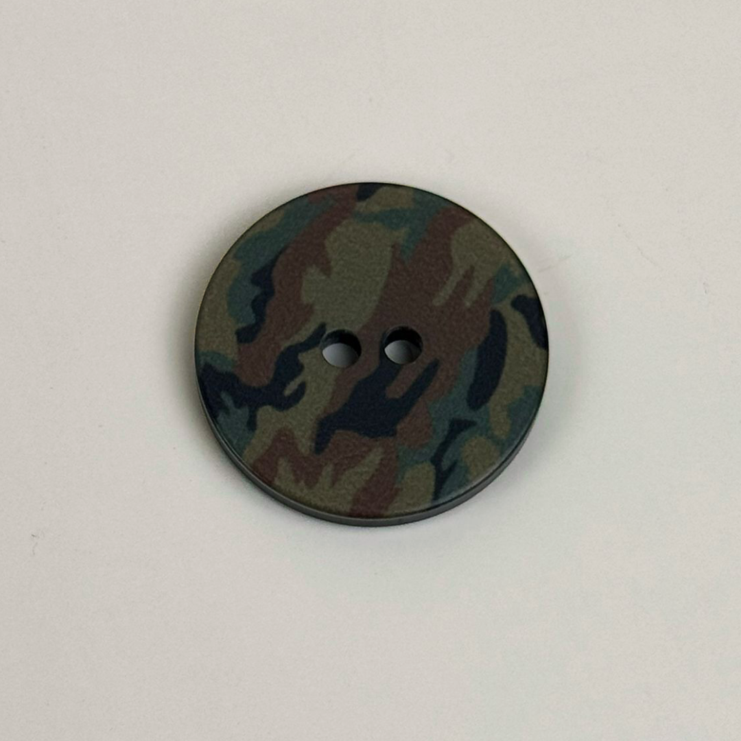 Army Print 22mm buttons - Green - 15pieces