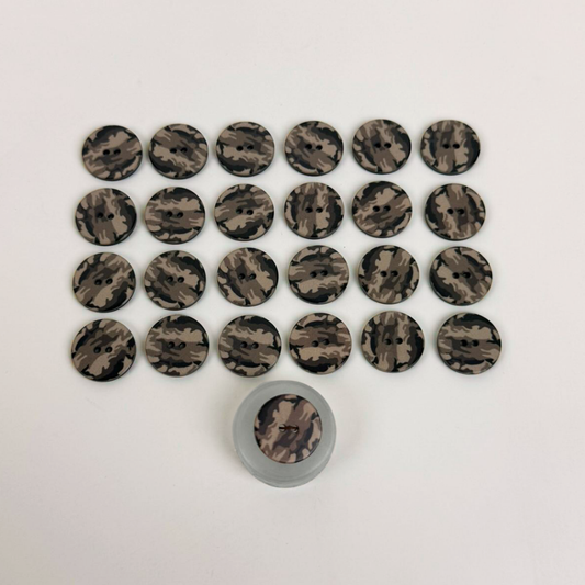 Army Print 15mm buttons - Beige - 25pieces