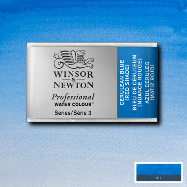 Winsor & Newton Cerulean Blue Red Shade Whole Pan - S3 Professional Watercolour - Winsor & Newton at DRK Crafts