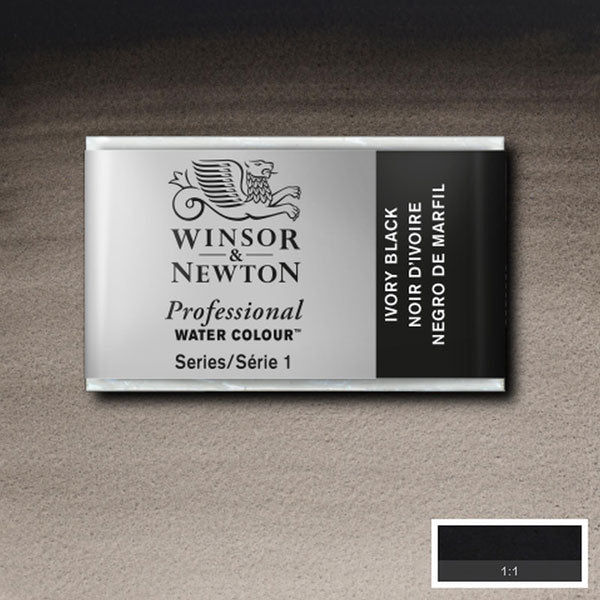 Winsor & Newton Ivory Black Whole Pan - S1 Professional Watercolour - Winsor & Newton at DRK Crafts