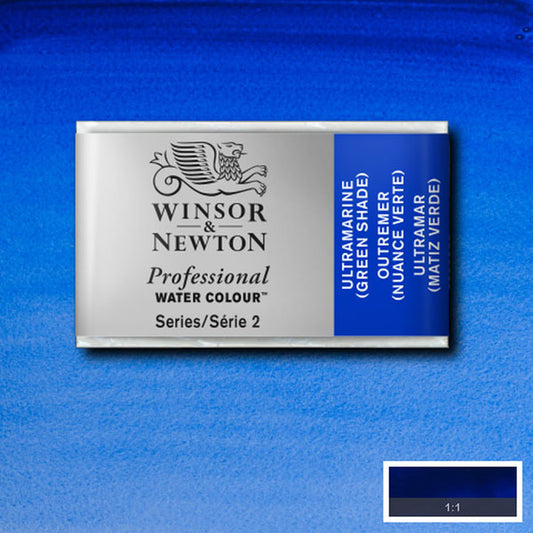 Winsor & Newton Ultramarine Green Shade Whole Pan - S2 Professional Watercolour - Winsor & Newton at DRK Crafts