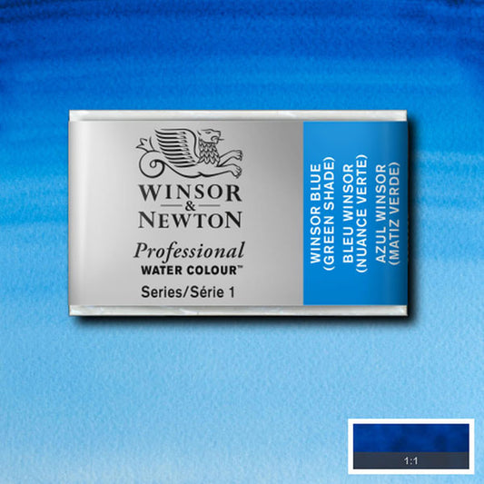 Winsor Blue Green Shade Whole Pan - S1 Professional Watercolour - Winsor & Newton at DRK Crafts