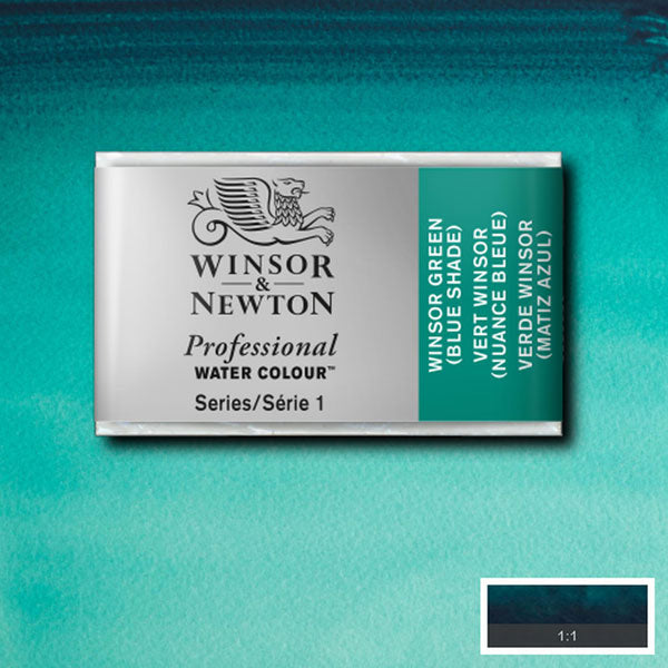 Winsor Green Blue Shade Whole Pan - S1 Professional Watercolour - Winsor & Newton at DRK Crafts