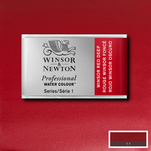 Winsor Red Deep Whole Pan - S1 Professional Watercolour - Winsor & Newton at DRK Crafts