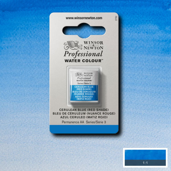 Winsor & Newton Cerulean Blue Red Shade Half Pan - S3 Professional Watercolour - Winsor & Newton at DRK Crafts